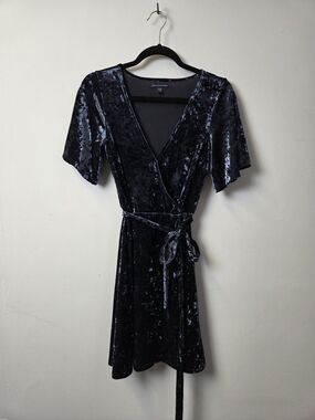 American Eagle Outfitters Black Dress with Velvet Trim
